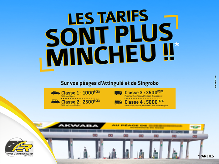 BAISSE DES TARIFS SUR LES PEAGES D'ATTINGUIE ET SINGROBO
